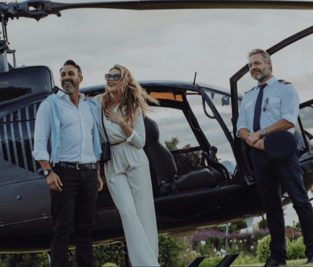Helicopter transfer on the French Riviera